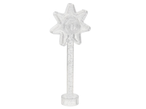 Duplo Wand with 7 Point Star in Glitter Trans-Clear