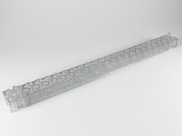 Brick Special 2 x 24 with 2 End Pegs in Glitter Trans-Clear