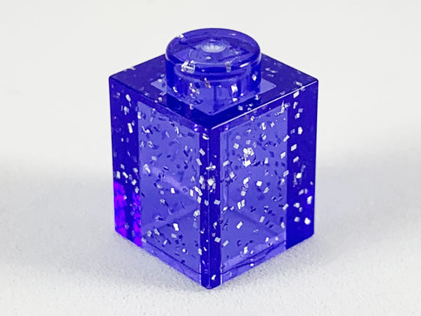 Brick 1 x 1 in Glitter Trans-Purple