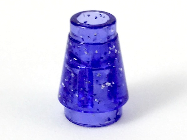 Cone 1 x 1 [Top Groove] in Glitter Trans-Purple
