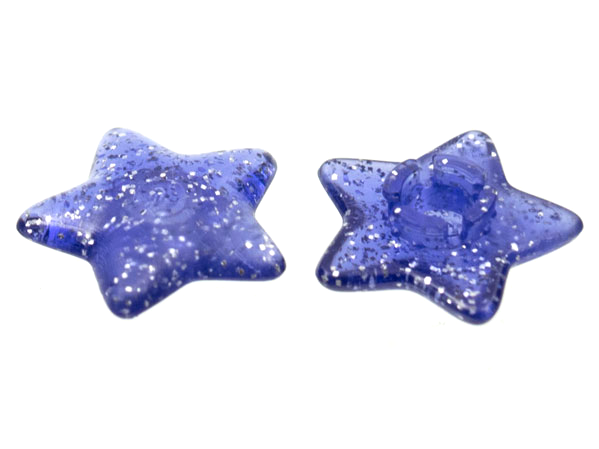 Clikits Icon, Star 2 x 2 Small with Pin [Polished] in Glitter Trans-Purple