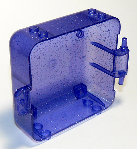 Pod, Square 3 x 8 x 6 2/3 [Male] in Glitter Trans-Purple