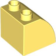 Duplo Brick 2 x 2 x 1 1/2 with Curved Top in Bright Light Yellow