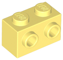 Brick Special 1 x 2 with 2 Studs on 1 Side in Bright Light Yellow