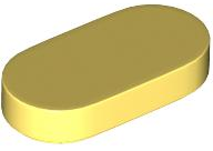 Tile Round 1 x 2 in Bright Light Yellow