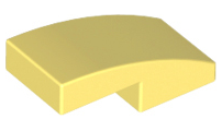 Brick Curved 2 x 1 No Studs [1/2 Bow] in Bright Light Yellow