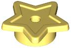 Tile, Star with Stud Holder, Pin Hole in Bright Light Yellow
