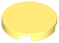 Tile Round 2 x 2 with Bottom Stud Holder in Bright Light Yellow