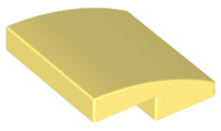 Brick Curved 2 x 2 x 2/3 in Bright Light Yellow