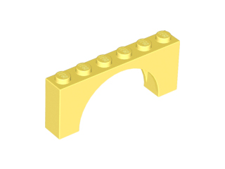 Brick Arch 1 x 6 x 2 - Thin Top without Reinforced Underside [New Version] in Bright Light Yellow