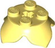 Plant, Leaves, Round 2 x 2 x 2/3 with + Axle Hole and 4 Leaf Extensions in Bright Light Yellow