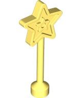 Duplo Wand, with 5 Pointed Star Top in Bright Light Yellow