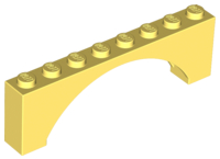 Brick Arch 1 x 8 x 2 Raised in Bright Light Yellow
