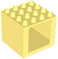 Duplo Door / Window Frame 4 x 4 x 3 with Thin Top in Bright Light Yellow