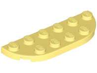 Plate Round Corners 2 x 6 Double in Bright Light Yellow