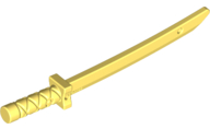Weapon Sword / Katana / Shamshir with Capped Pommel [Square Guard] in Bright Light Yellow