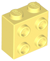 Brick Special 1 x 2 x 1 2/3 with 4 Studs on 1 Side in Bright Light Yellow