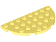 Plate Round Half 4 x 8 in Bright Light Yellow