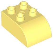 Duplo Brick 2 x 3 with Curved Top in Bright Light Yellow