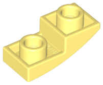 Brick Curved Inverted 2 x 1 in Bright Light Yellow