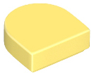 Tile Round 1 x 1 Half Circle in Bright Light Yellow