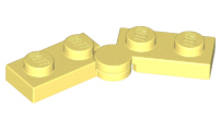 Hinge Plate 1 x 4 Swivel Top / Base - Hollow Clip [Complete Assembly] in Bright Light Yellow