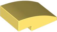 Brick Curved 3 x 2 No Studs in Bright Light Yellow