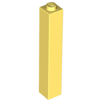 Brick 1 x 1 x 5 with Solid Stud in Bright Light Yellow