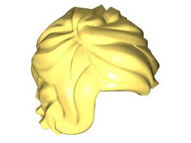Hair Tousled Mid-Length with Side Part in Bright Light Yellow