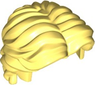 Hair Short Wavy with Center Part in Bright Light Yellow