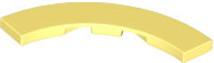 Tile 4 x 4 Curved, Macaroni in Bright Light Yellow
