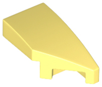Brick Wedged, Curved 2 x 1 with Stud Notch Right in Bright Light Yellow