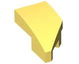 Brick Wedged, Curved 2 x 1 with Stud Notch Left in Bright Light Yellow