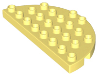Duplo Plate Round 4 x 8 Semi-Circle in Bright Light Yellow