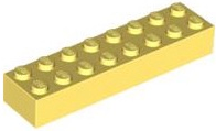 Brick 2 x 8 in Bright Light Yellow