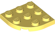 Plate Round Corner 3 x 3 in Bright Light Yellow