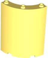 Panel 4 x 4 x 6 Quarter Cylinder in Bright Light Yellow