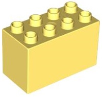 Duplo Brick 2 x 4 x 2 in Bright Light Yellow