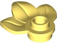Plant, Plate 1 x 1 Round with 3 Leaves in Bright Light Yellow
