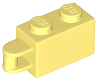 Brick Special 1 x 2 with Vertical Closed Handle on Edge in Bright Light Yellow