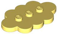 Plate Special 3 x 5 Cloud with 3 Center Studs in Bright Light Yellow