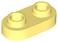 Plate Special 1 x 2 Rounded with 2 Open Studs in Bright Light Yellow