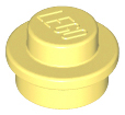Plate Round 1 x 1 with Solid Stud in Bright Light Yellow