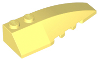 Brick Wedged, Curved 6 x 2 Right, Inner Ridges in Bright Light Yellow