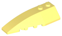 Brick Wedged, Curved 6 x 2 Left, Inner Ridges in Bright Light Yellow