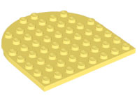 Plate 8 x 8 with Rounded End in Bright Light Yellow