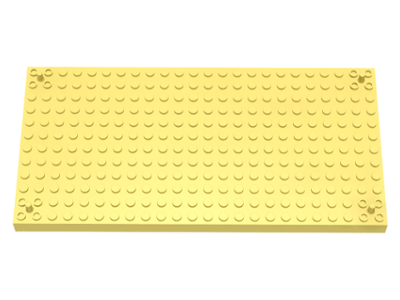 Brick Special 12 x 24 with 4 Corner Pegs in Bright Light Yellow
