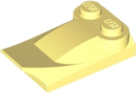 Brick Wedged, Curved 2 x 3 x 2/3 Two Studs, Wing End in Bright Light Yellow