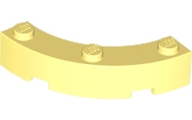 Brick Round Corner 4 x 4 Macaroni Wide with 3 Studs in Bright Light Yellow