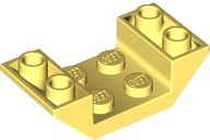 Brick Sloped Inverted 45° 4 x 2 Double with 2 x 2 Recessed in Bright Light Yellow
